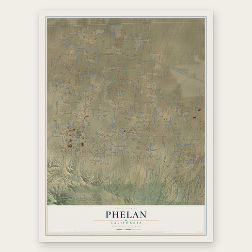 Phelan, California map print, the full design