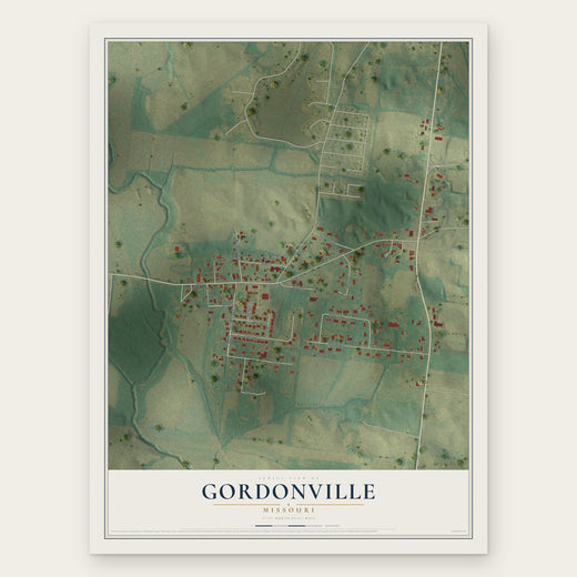 Gordonville, Missouri map print, the full design