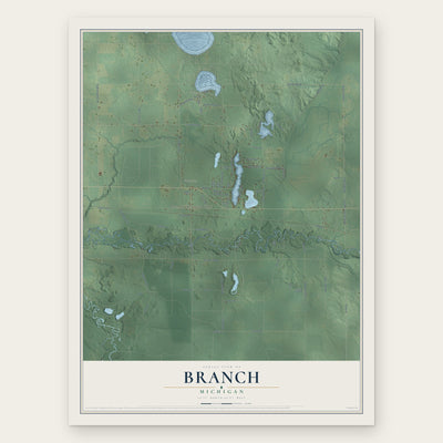 Branch, Michigan map print, the full design