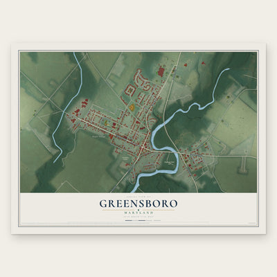 Greensboro, Maryland map print, the full design