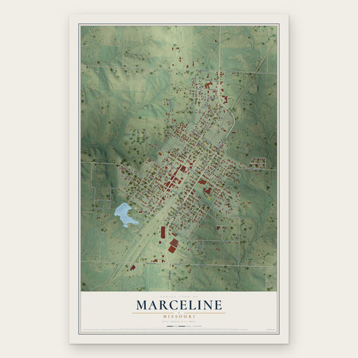 Marceline, Missouri map print, the full design