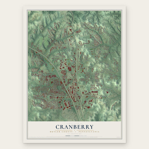 Cranberry, Butler County, Pennsylvania map print, the full design