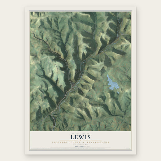 Lewis, Lycoming County, Pennsylvania map print, the full design