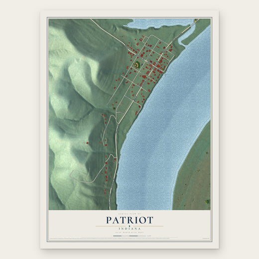 Patriot, Indiana map print, the full design