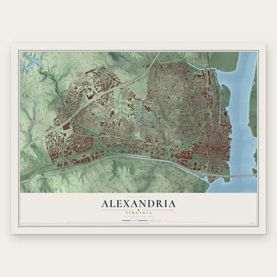 Alexandria, Virginia map print, the full design