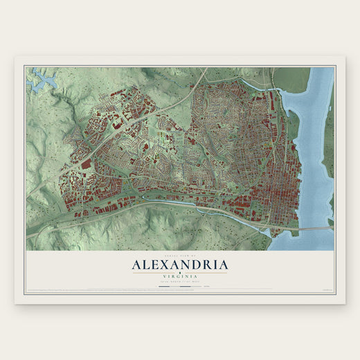 Alexandria, Virginia map print, the full design