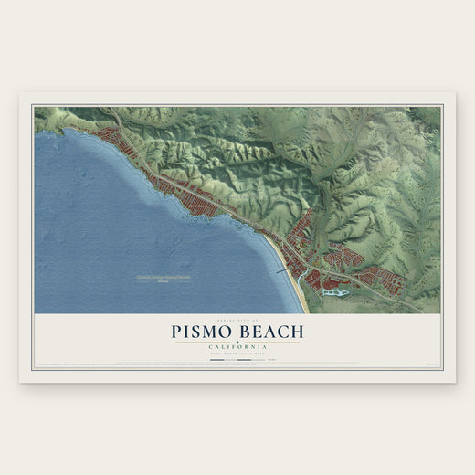 Pismo Beach, California map print, the full design