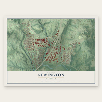 Newington, Virginia map print, the full design