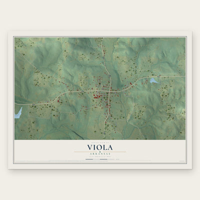 Viola, Arkansas map print, the full design