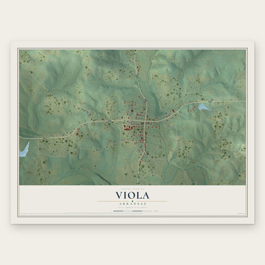 Viola, Arkansas map print, the full design