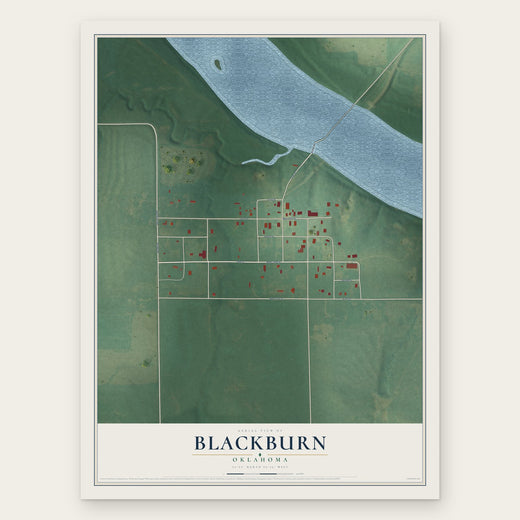 Blackburn, Oklahoma map print, the full design