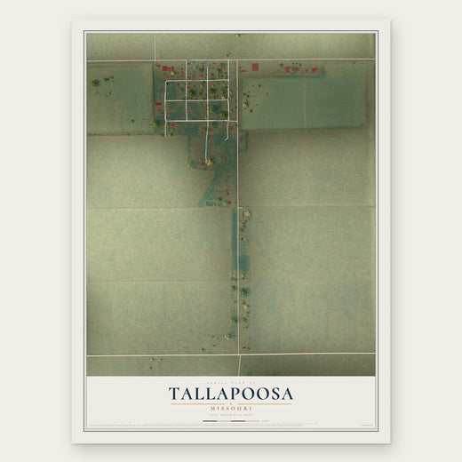 Tallapoosa, Missouri map print, the full design