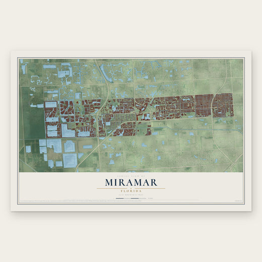 Miramar, Florida map print, the full design