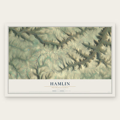 Hamlin, Pennsylvania map print, the full design