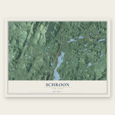 Schroon, New York map print, the full design