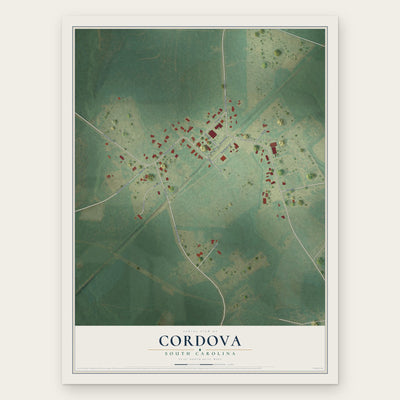 Cordova, South Carolina map print, the full design