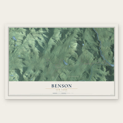 Benson, New York map print, the full design