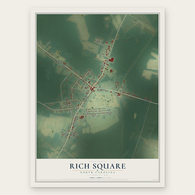 Rich Square, North Carolina map print, the full design