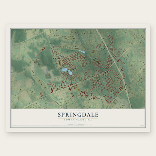 Springdale, South Carolina map print, the full design