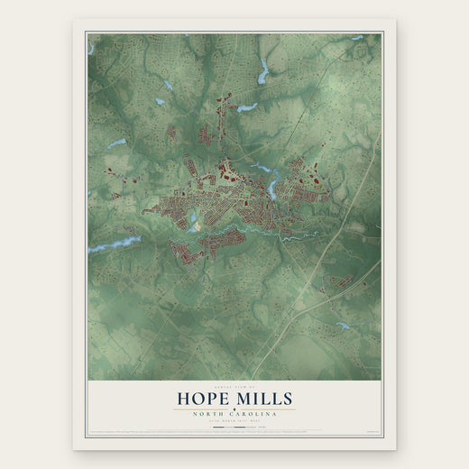 Hope Mills, North Carolina map print, the full design