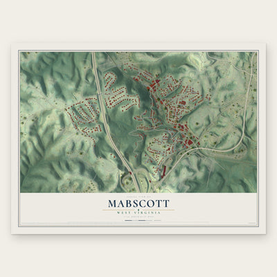 Mabscott, West Virginia map print, the full design