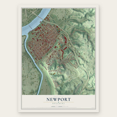 Newport, Kentucky map print, the full design