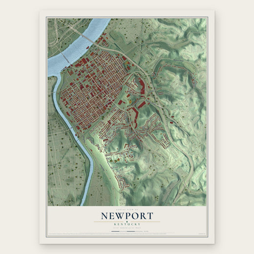 Newport, Kentucky map print, the full design