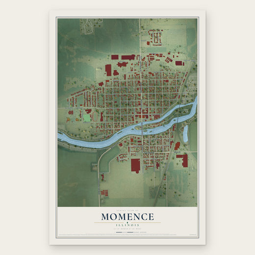 Momence, Illinois map print, the full design