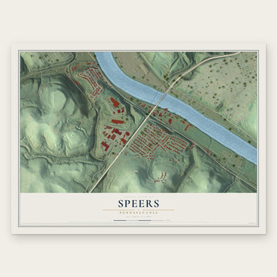 Speers, Pennsylvania map print, the full design