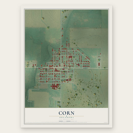 Corn, Oklahoma map print, the full design
