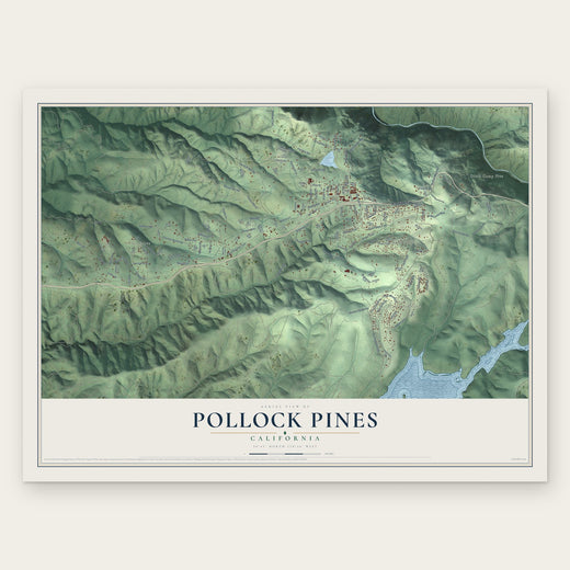 Pollock Pines, California map print, the full design