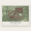 Monterey Park, California map print, the full design