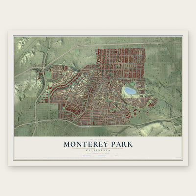 Monterey Park, California map print, the full design