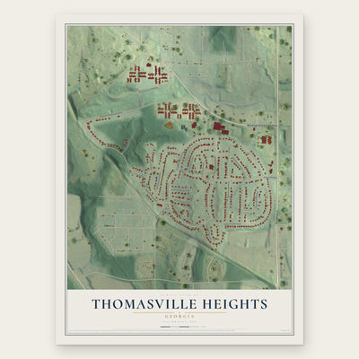 Thomasville Heights, Georgia map print, the full design