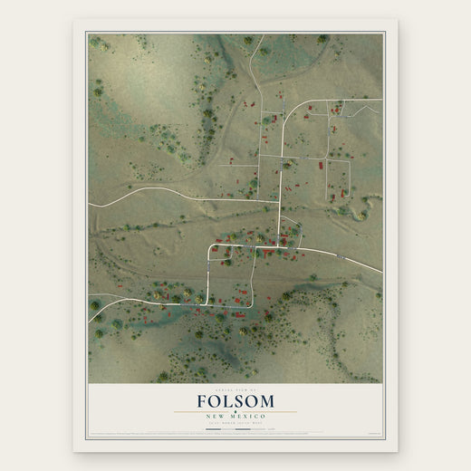 Folsom, New Mexico map print, the full design