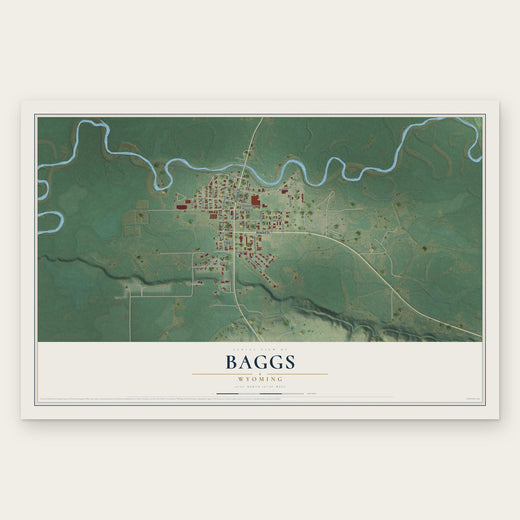 Baggs, Wyoming map print, the full design