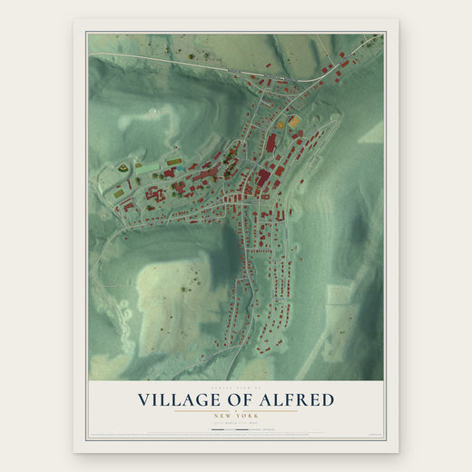 Village of Alfred, New York map print, the full design