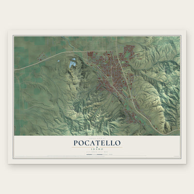 Pocatello, Idaho map print, the full design