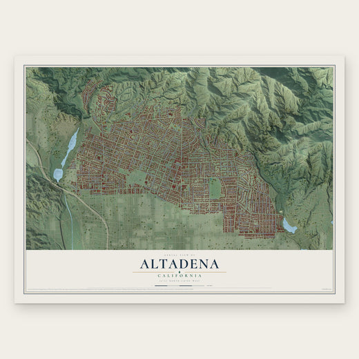 Altadena, California map print, the full design