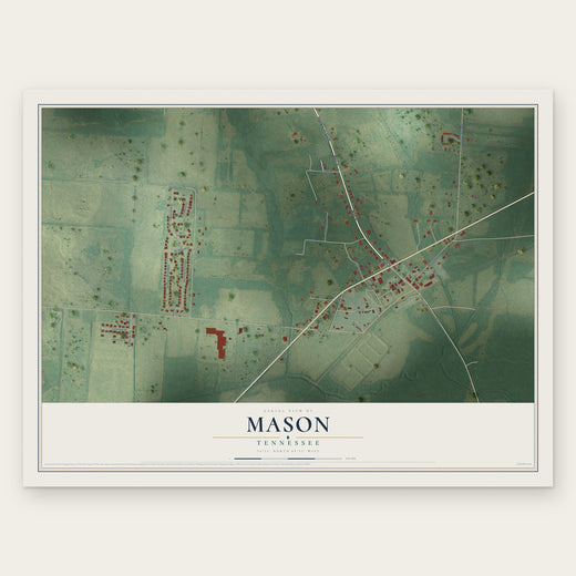 Mason, Tennessee map print, the full design