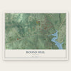 Round Hill, Virginia map print, the full design