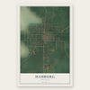 Hamburg, Arkansas map print, the full design