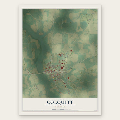 Colquitt, Georgia map print, the full design