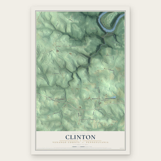 Clinton, Venango County, Pennsylvania map print, the full design