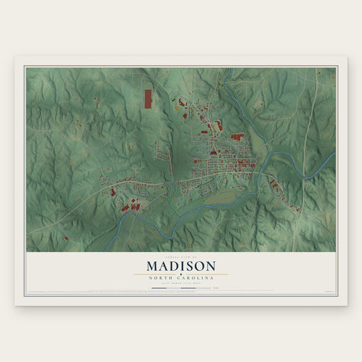 Madison, North Carolina map print, the full design