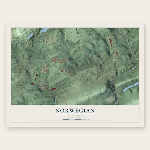 Norwegian, Pennsylvania map print, the full design