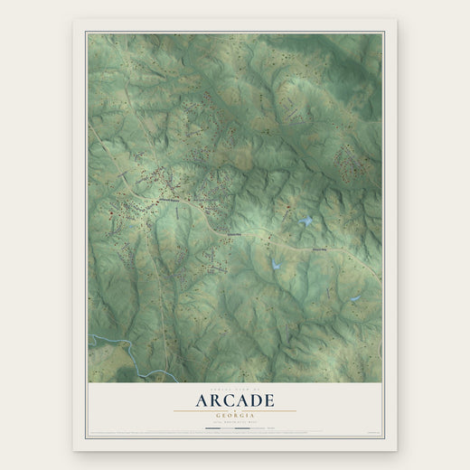 Arcade, Georgia map print, the full design