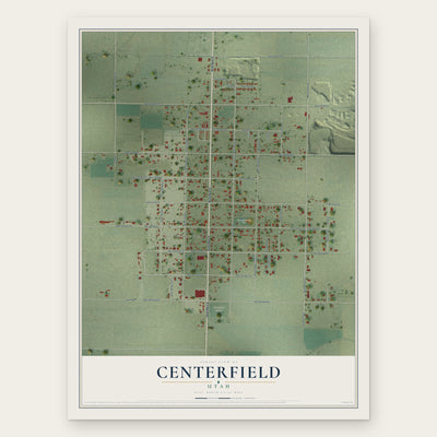 Centerfield, Utah map print, the full design
