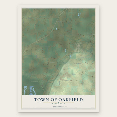 Town of Oakfield, Wisconsin map print, the full design