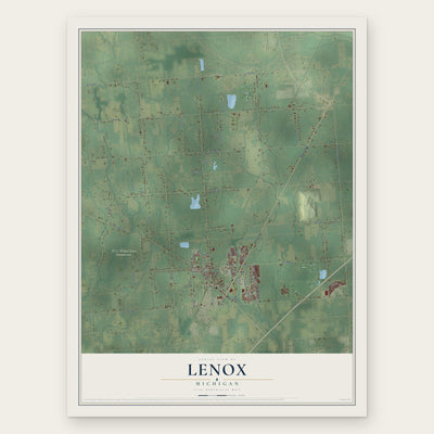 Lenox, Michigan map print, the full design